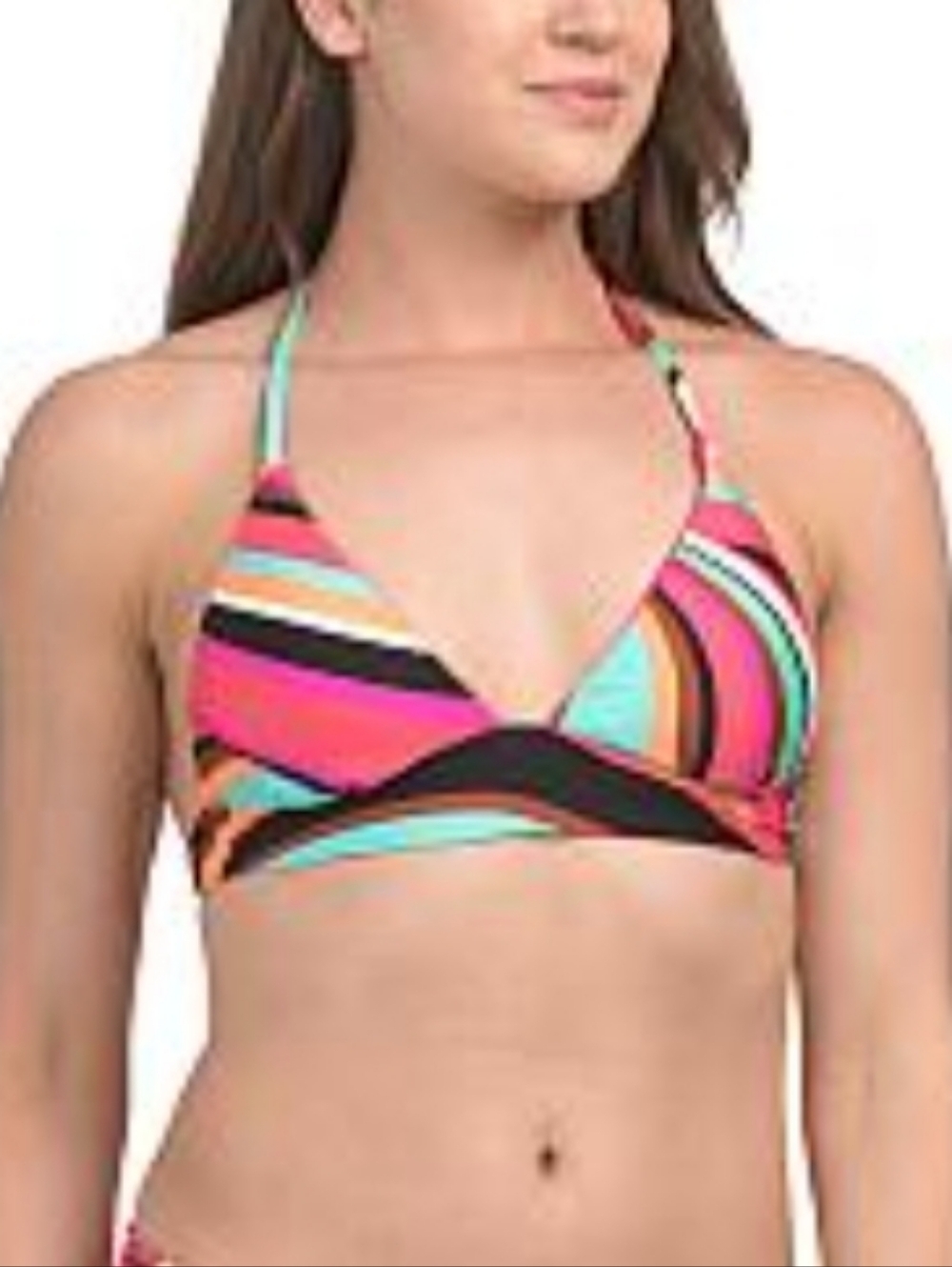 NWT Trina Turk Swirls Reversible Women's Multicolor Bikini Swim Top ■ Size 8